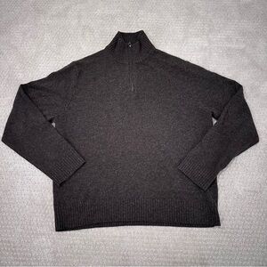 J.Crew Men’s 100% Lambswool Half-Zip Sweater XL Dark Charcoal Gray Style 79427